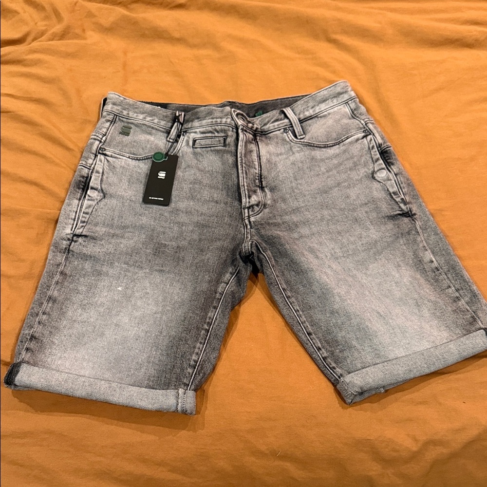G-Star Men's Washed Gray Jean Shorts